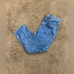 Girls Old Navy Heart High Rise Slouchy Straight Jeans size 14